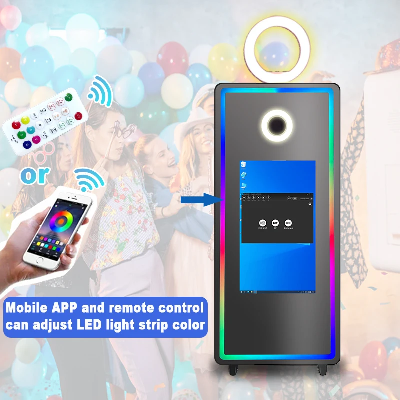 Outstanding Mirror Photo Booth Led Frame Camera Wedding Selfie Magic Mirror Photo Booth Customized Photos