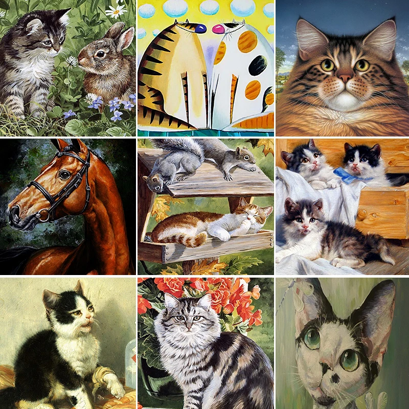 Still life paintings diy digital painting oleo  Animal and plant landscape stickers 3d Diamond Painting