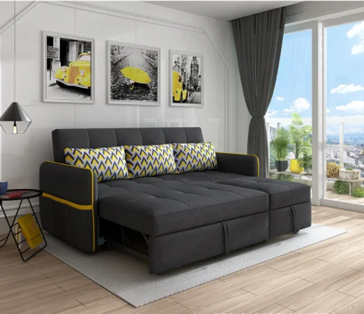 Hot Selling Malaysia Furniture Living Room Soft Fabric Foldable Sofa Cum Bed