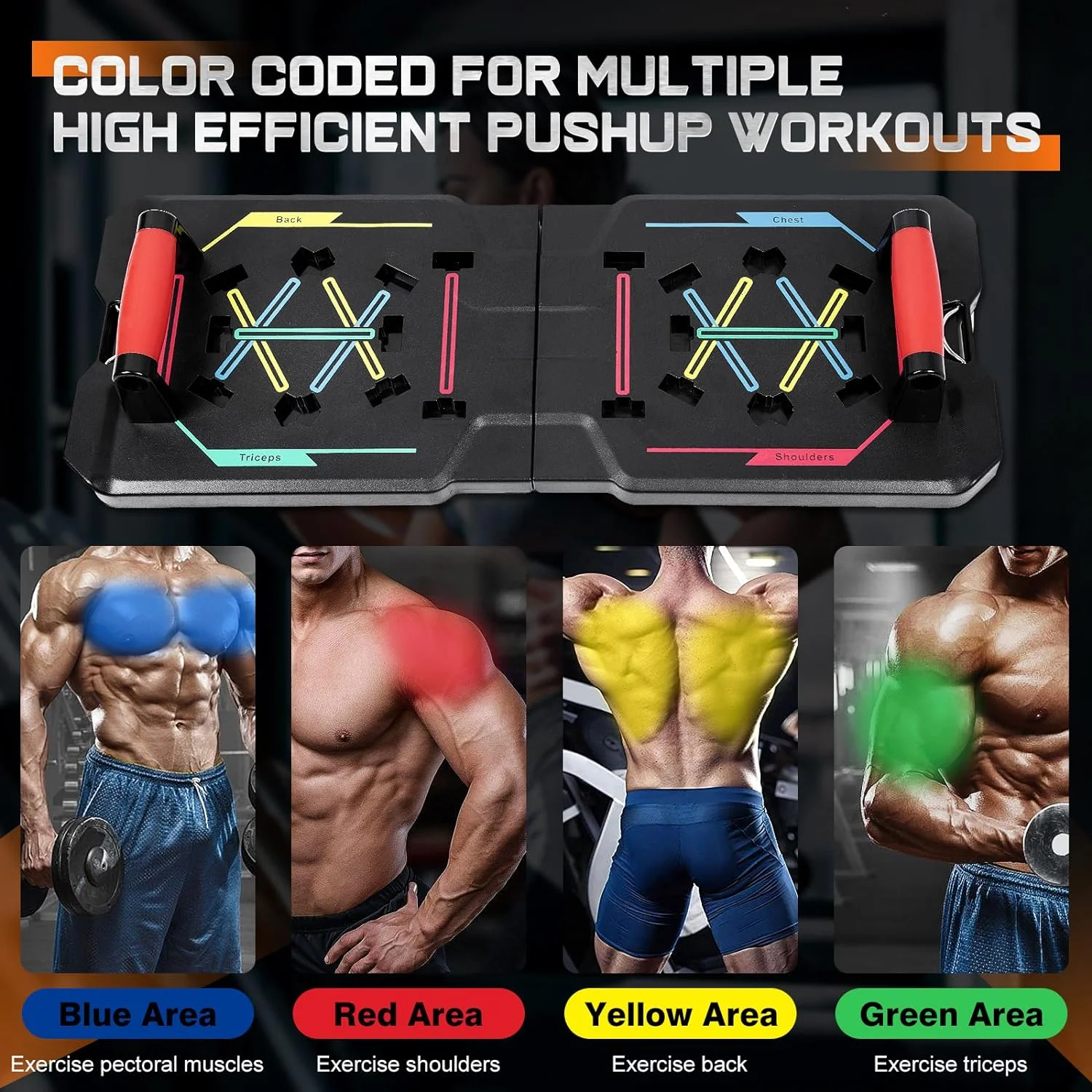 Folding Push Up Board, Portable Push Up Board Fitness Board for home Gym For Men & Women