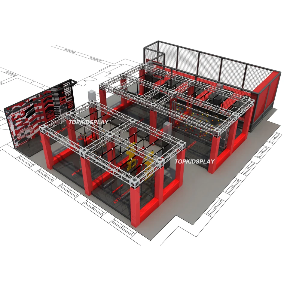 Commercial Parkour Trampoline Ninja Warrior Course Customized Ninja