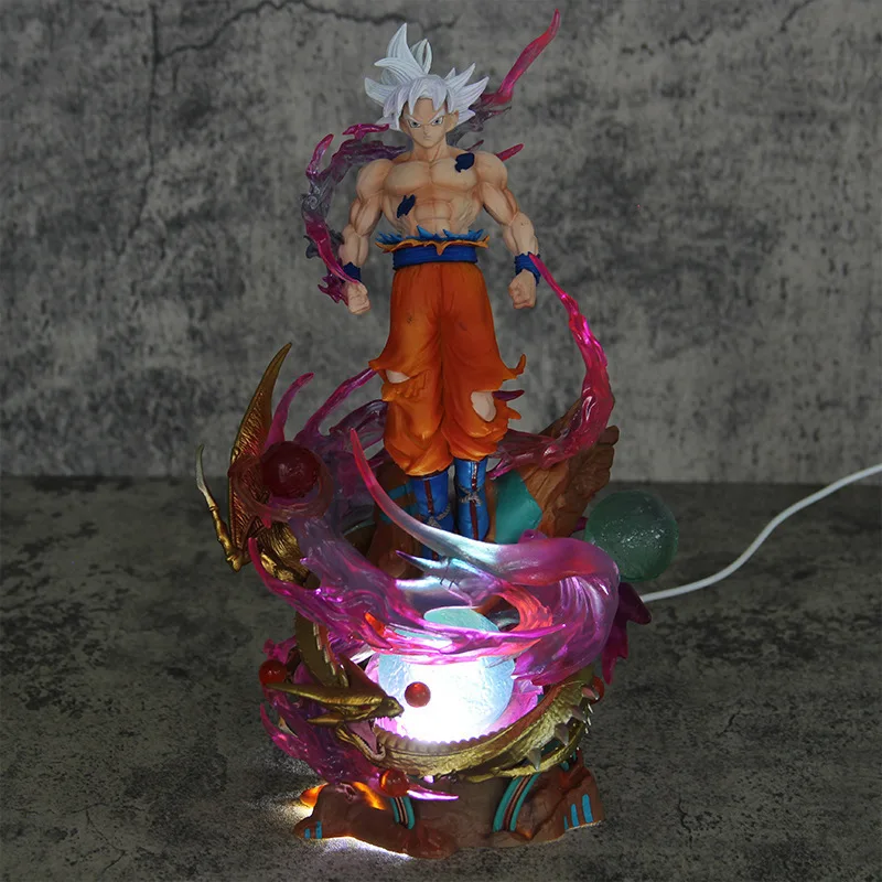 Драконий шары аниме без рук Экстремальная кукла Гоку Супер Saiyan может светиться из ПВХ фигурка