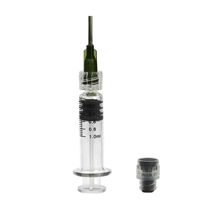 1 ml luer lock borosilicate glass syringe with 14g blunt tip needles