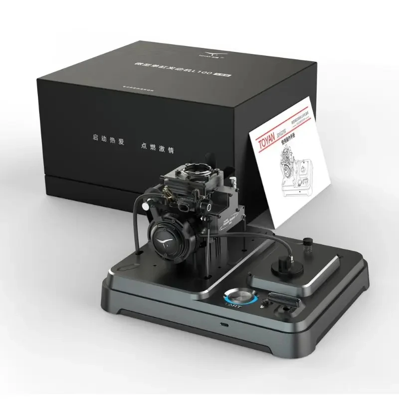 Toyan Engine Nitro Single Cylinder Four Stroke Engine Model L100 Toy FS-S100AT1D-XP Gift Version with Base and Starter Kit STEM