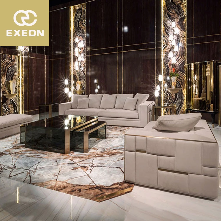 Luxury Corner Couch One Two Three Italian Modern Living Room Sofa Set Furniture