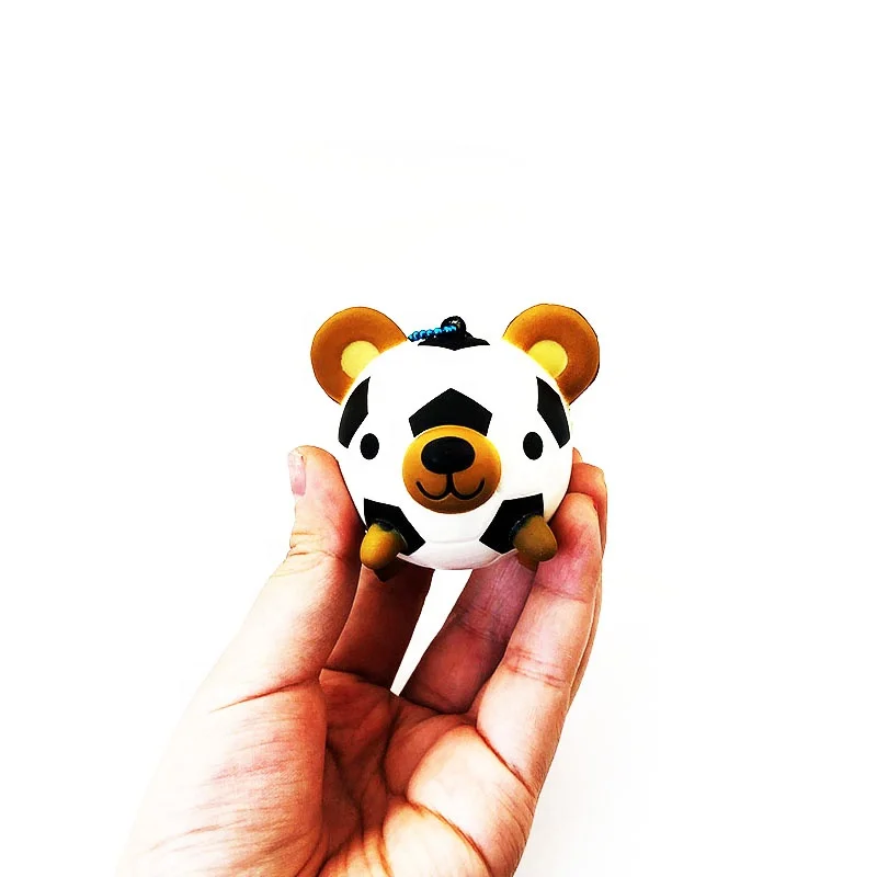 
Custom PU foam face slow rising squishy anti stress football with logo design. 