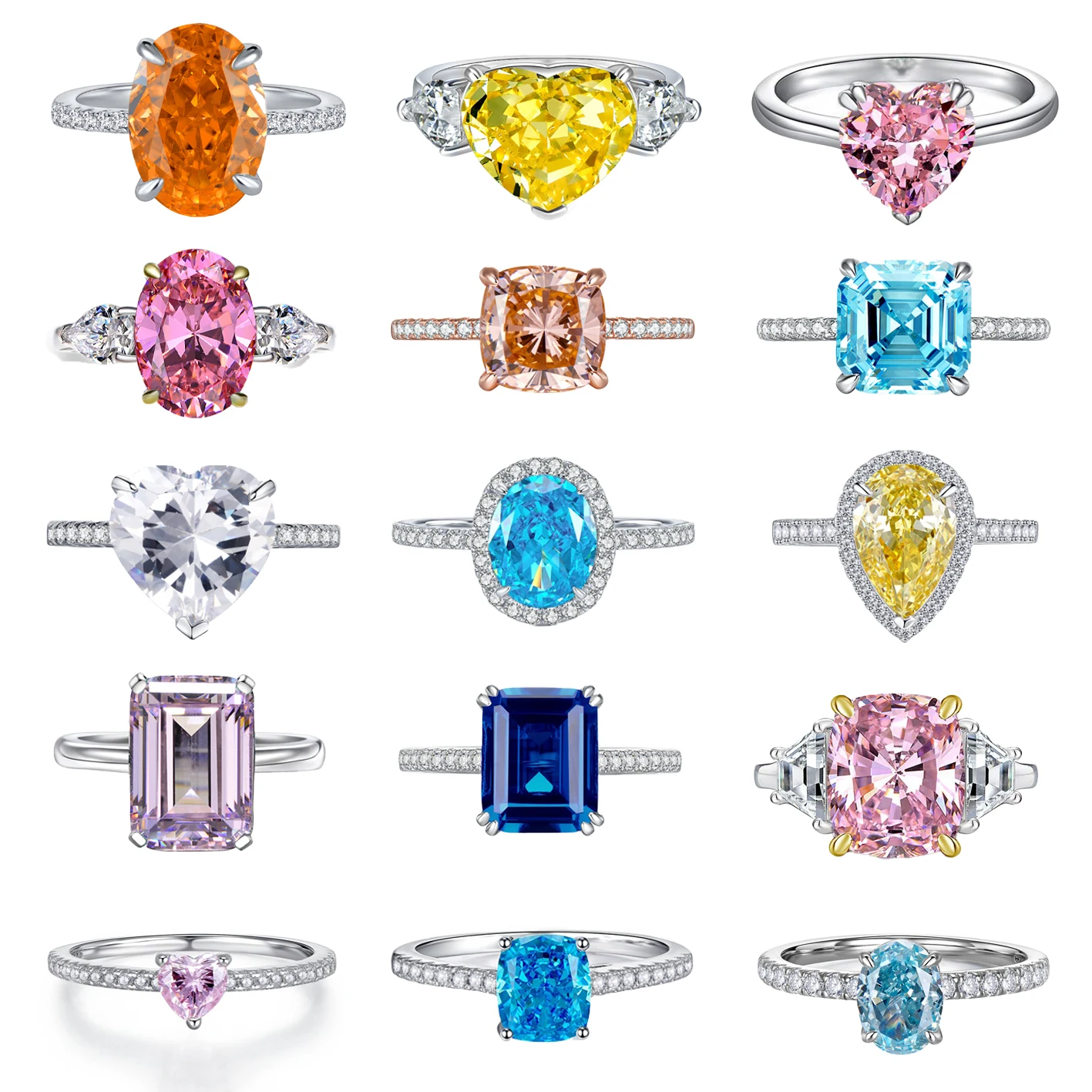 custom silver ring manufacturer price cubic zirconia non fade jewellery 925 sterling silver women wedding rings