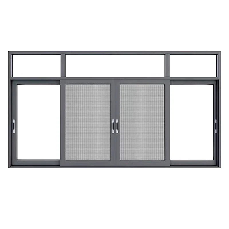 New Office Building Tempered Glass Sliding Windows 2 3 Panels Aluminum Glazed Window with Horizontal Opening Pattern for Hotels