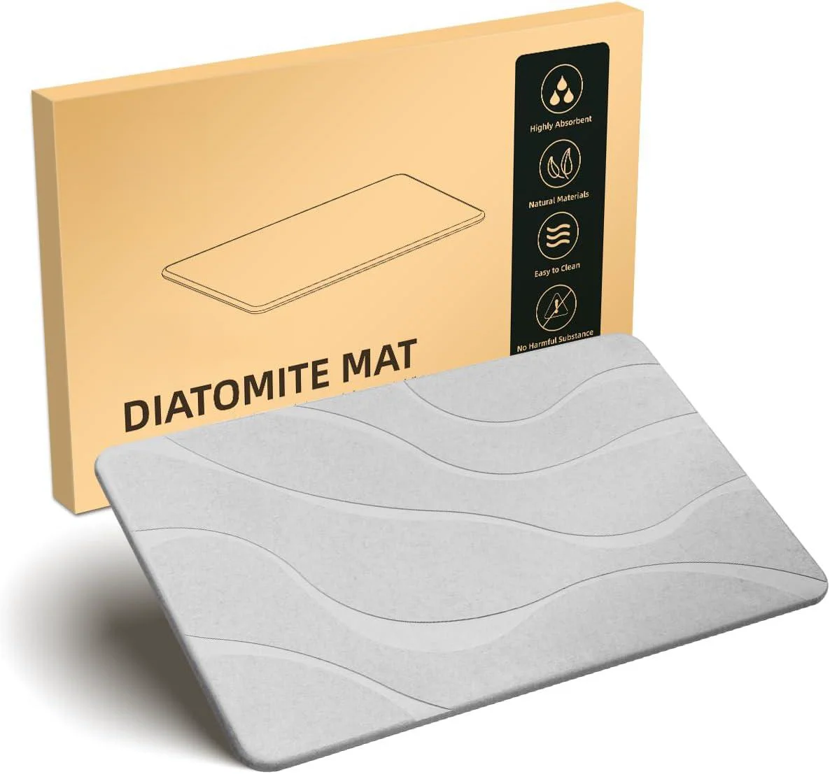 Wholesale Diatomaceous Earth Quick Dry Diatomite Carve Stone Bath Mat For Bathroom