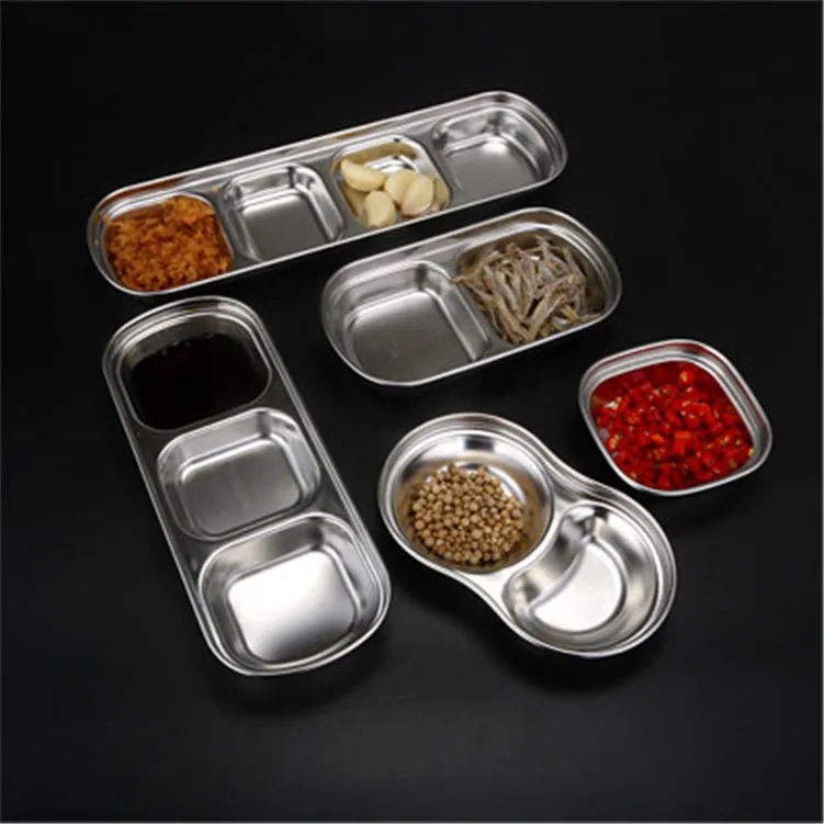 Прямая продажа с фабрики Корейская тарелка со вкусом из нержавеющей стали 304 корейский пищевой магазин для приготовления соуса несколькими ячейками