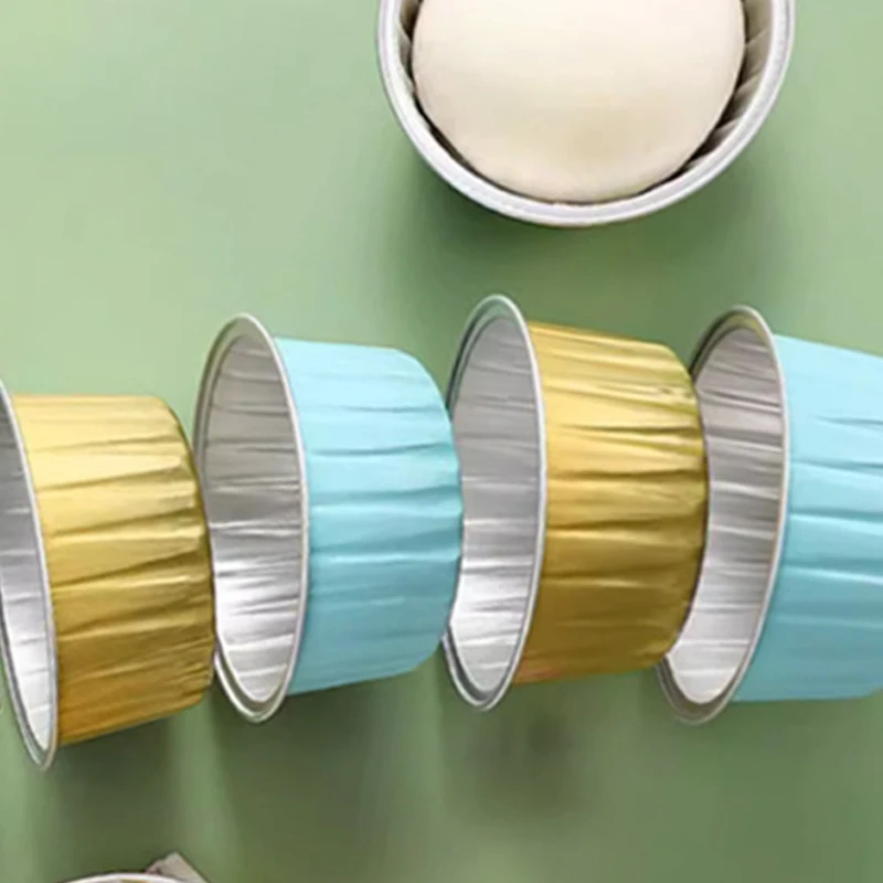 DOMED Cupcake Frying Pan-5 oz Mini Aluminum Baking Tray Disposable Lamikins Mini Cake Tray Cake Container Cupcake Muffin Cake