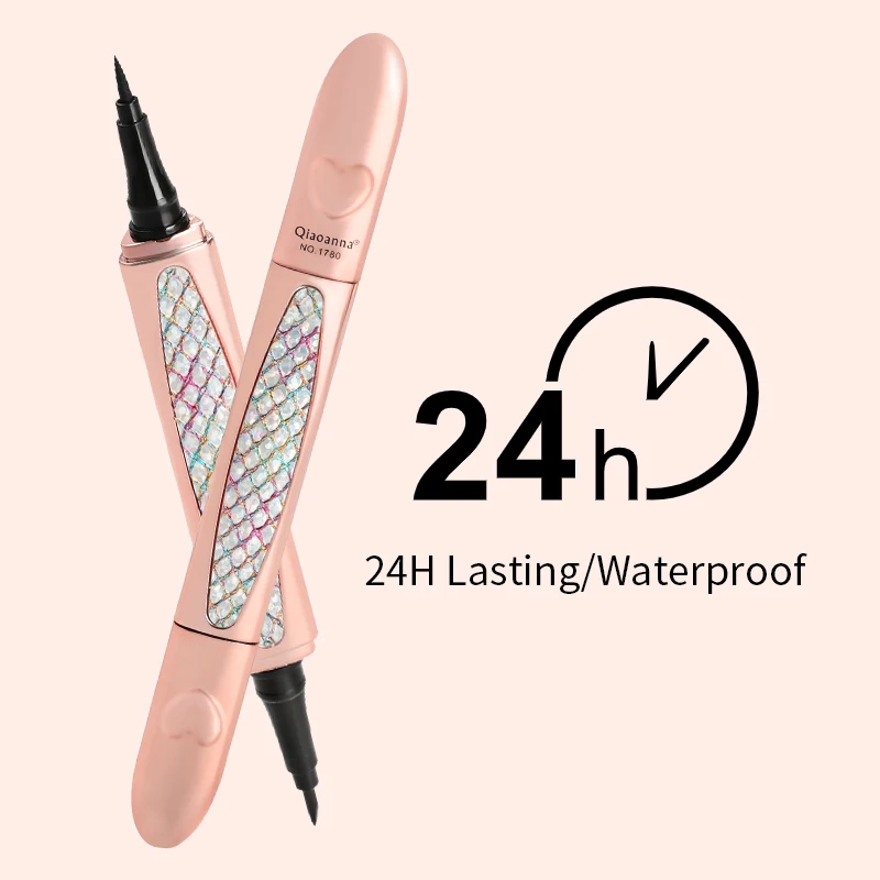 Qiaoanna Easy Remove Water Proof Cool Black Soft Smooth Wing Tip Liquid Liner For Eye Shape