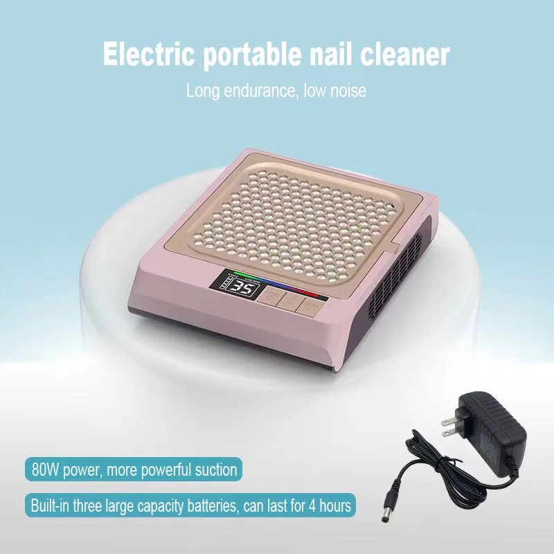 Low Noise Filter Nail Dust Collector 80W Manicure Cleaner Tool Nail Dust Collector Vaccum For Nail Salon