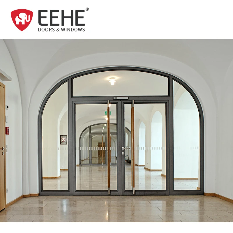 180 degree interior glass hinge swing door storefront door