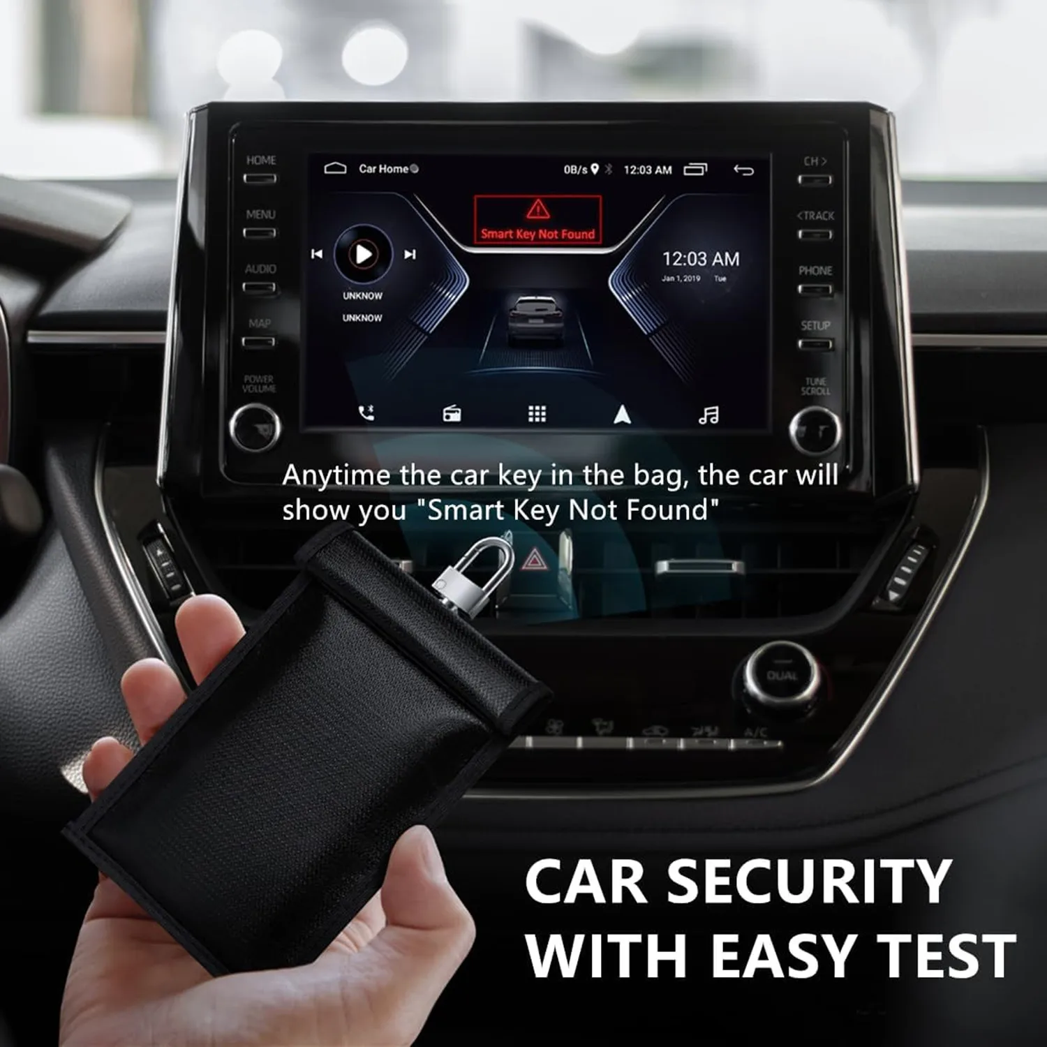 Faraday Key Fob Case Car Card Protector, Car RFID Signal Blocking Anti-Hacking Pouch Blocker, Anti-Theft Faraday Cage