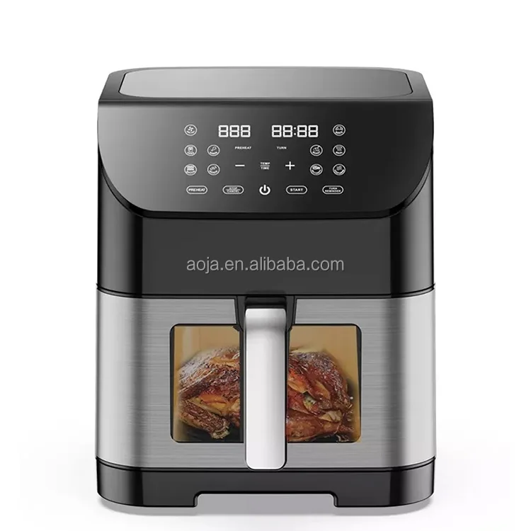 6/8L 1500W smart  air fryer with glass window air fryer Most Popular Visible Factory Price Good Quality Window LCD Display