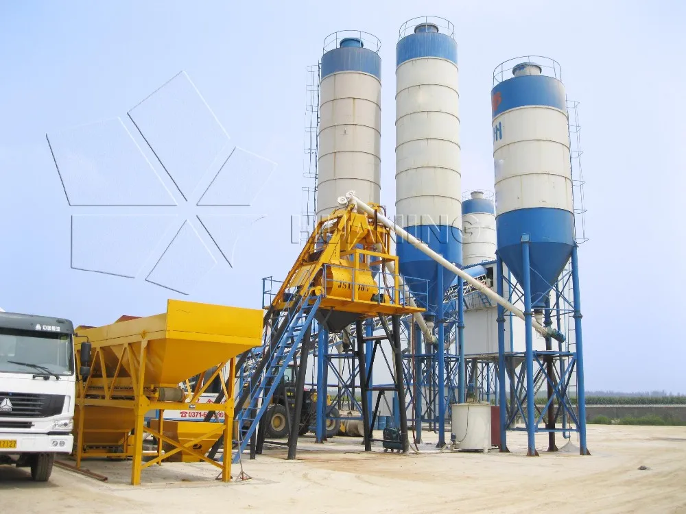 Stationary Concrete Batching Plant HZS75 have automatic control system