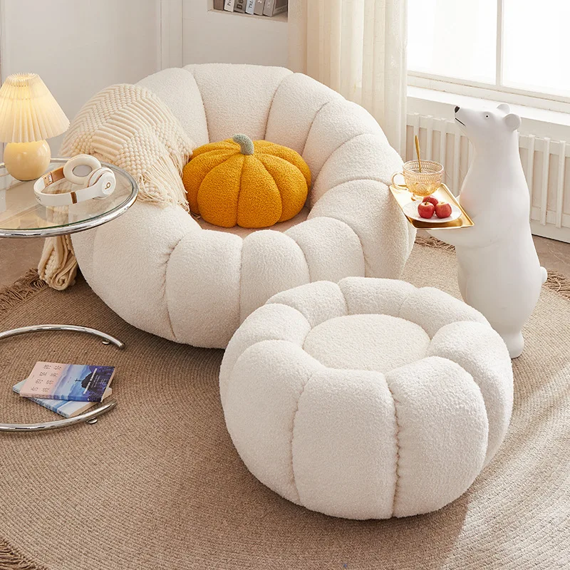 Lazy couch Pumpkin Chair single lamb fleece white cute Manufacturer Direct Sale inflatable chairs and sofas