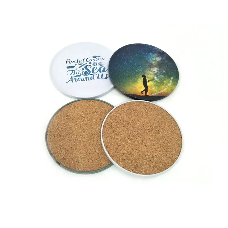 Jutien Factory Custom Made Wholesale Metal Tin Cup Mat Cork Coaster For Drink