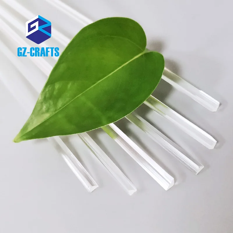 Transparent Solid Acrylic Triangle Stick Clear Acrylic Triangle Rod