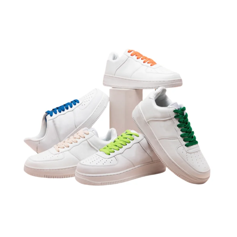 AJ fashion good quality double layers flat shoe lace 1cm wide 0.8-1.6m length wholesale Polyester shoelace