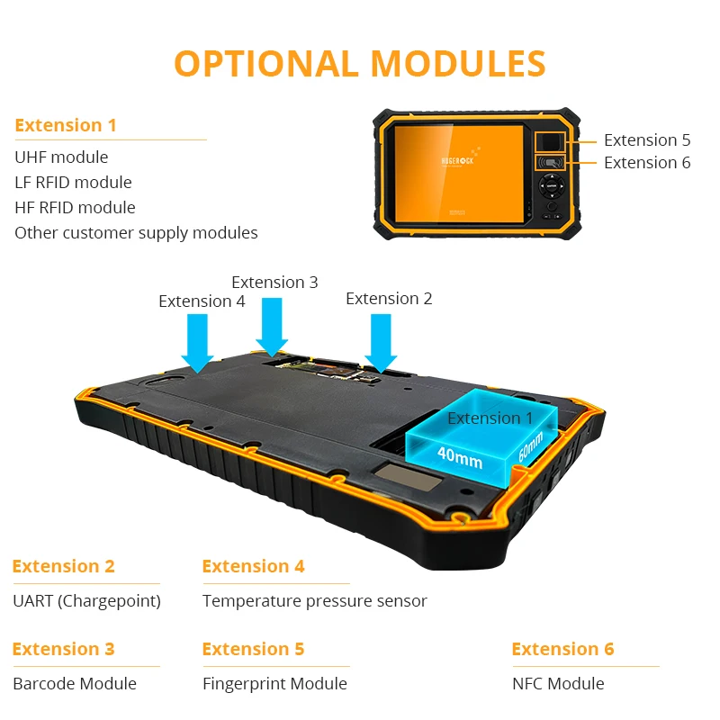  T80(2020) промышленный прочный планшетный пк 8 дюймов 4G lte GPS GNSS NFC RFID ридер настольный штрих-код RTK отпечаток пальца IP66