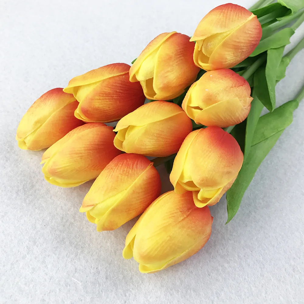 PU Tulip Silk Flower Artificial Single Stem Real Touch