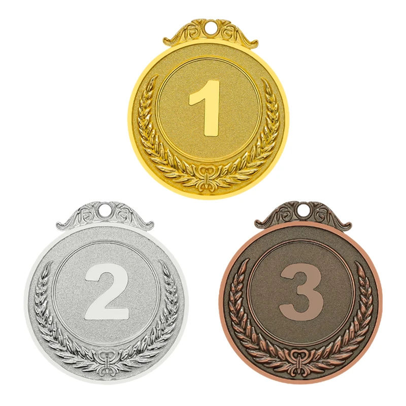 Metal Award Medals Gold Silver Bronze Style For Sports Academics Competition Cheap Sports Medals
