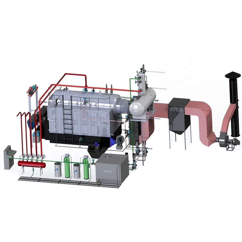 EPCB Industrial 4T 6T 8ton Biomass Fired Steam Boiler with High Thermal Efficiency