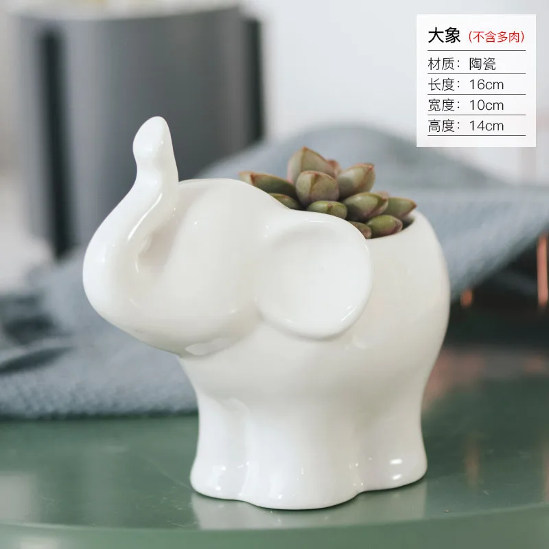 
APHACATOP White Animal Succulent Cactus Plant Flower Pot for Home Decoration SUCCULENT POTS 
