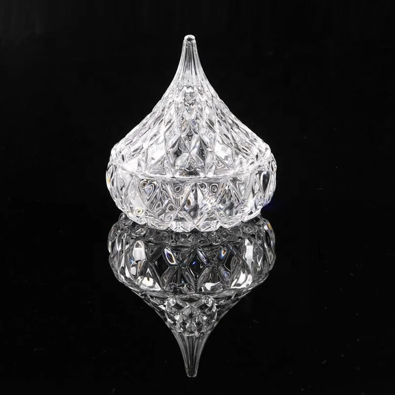 On sale cheap glass candlesticks luxury jewelry box glass candy jar storage cashew nuts jar
