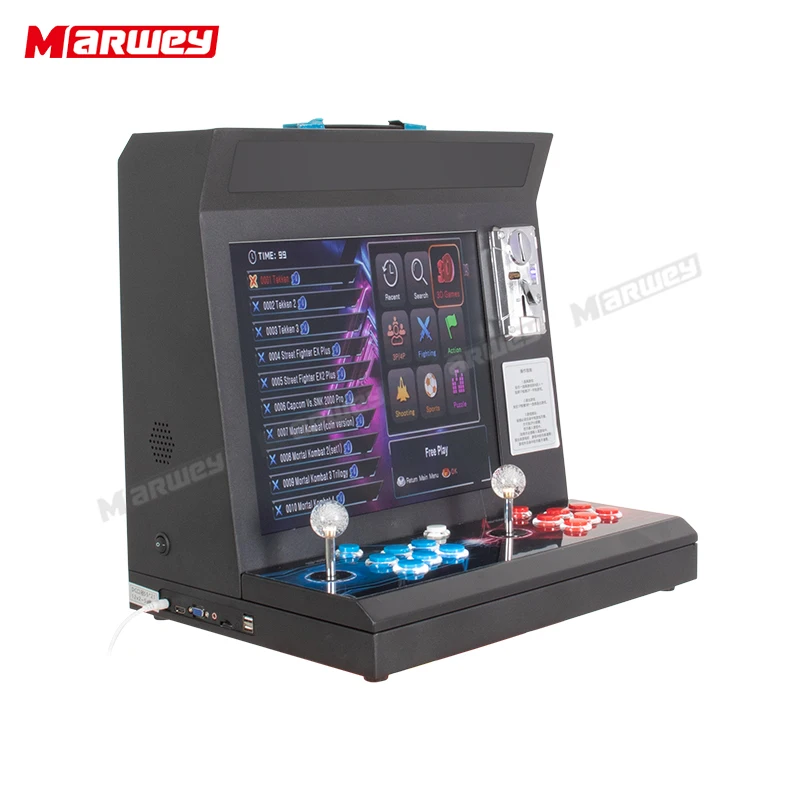 Custom Coin Operated Arcade Games Console Multi Game Classic Retro 3D Version Video Tabletop Small Bartop Game Machine