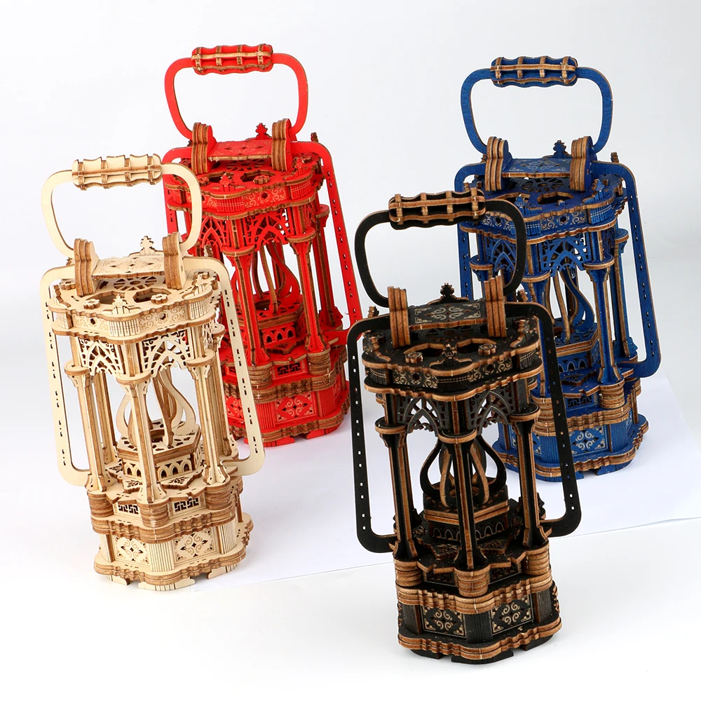 LT-Deng01-YS  custom 3D puzzles Diy wooden Assembling toys Retro Victorian lantern handicrafts Kid educational Assemble toy