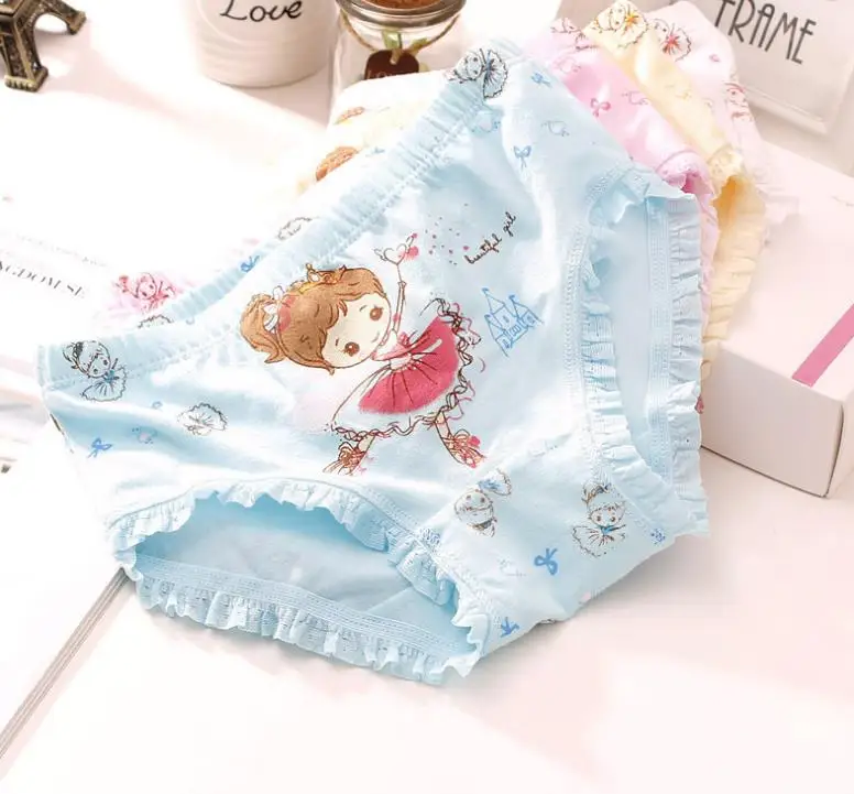 4 Pcs/lot New Children Cotton Panties Girls Underwear Cute Cartoon Printed Baby girls Kids Boxers Briefs Soft Panties for Girl