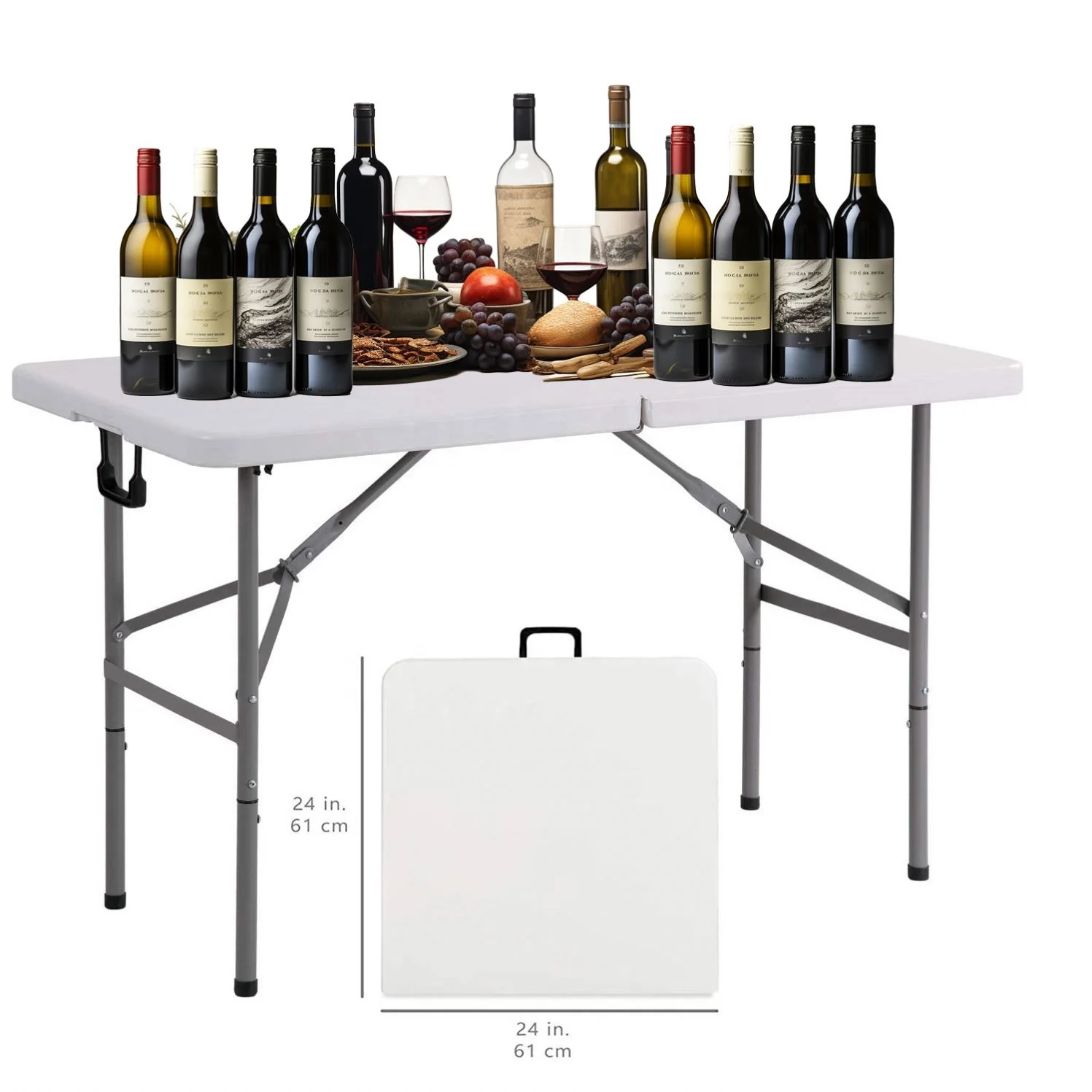 New Arrival 4Ft 6Ft 8Ft Enough Stock Foldable Heavy Duty Lightweight Sturdy Plastic Folding Dining Tables