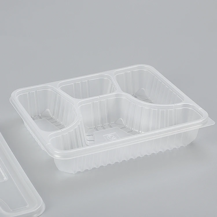 Пластиковые пищевые одноразовые ланч-боксы bento с 4 отделениями контейнер коробка для