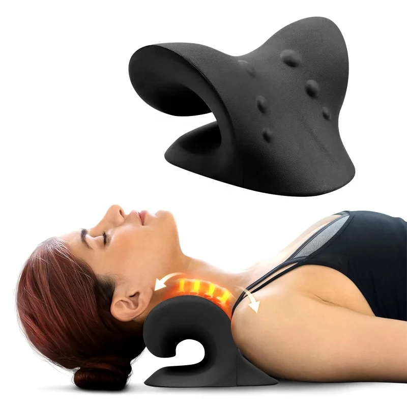 Elastic Material Ergonomic Design Neck and Shoulder Relaxer Chiropractic Pillow