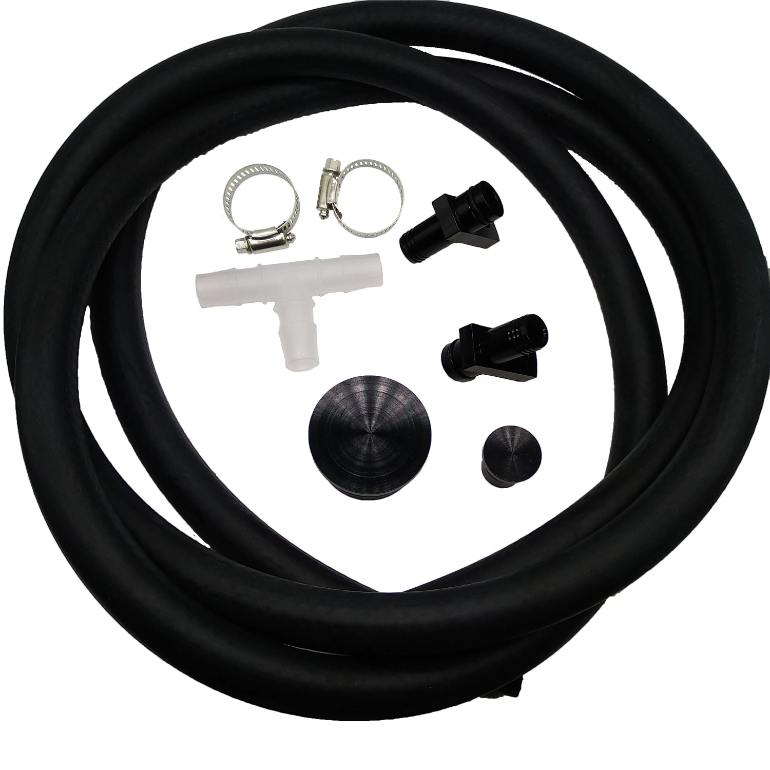 76110 PCV Reroute Kit W/ Resonator Plug fit for 2004.5-2010 GM 6.6 6.6L Duramax Diesel LLY LBZ LMM