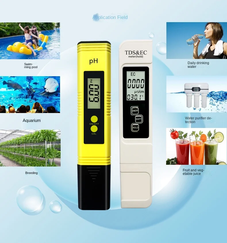 New Portable Water Quality Tester Digital PH Meter Kit Water Tester 3 In 1 PH Test Pen For Pools Drinking Water