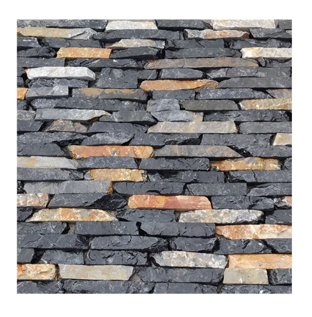 Rusty Yellow Black Colorful cement ledgestone Natural Stack Stone Decorative Wall Panel