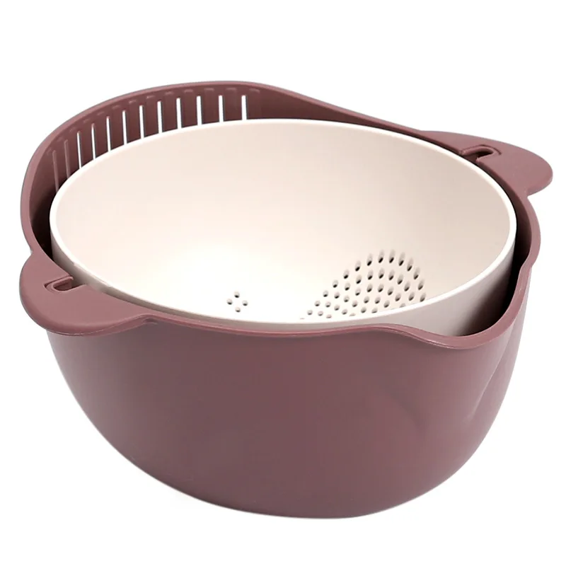 Original Design New Product Minimalist Style Vegetable Fruit Washing Bowl Kitchen Plastic Drain Basket