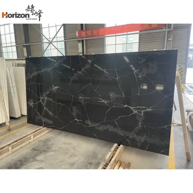 Горизонт кварцевые кухонные столешницы Carrara черный кварцевый камень 15/18/20 мм кварцевая плита