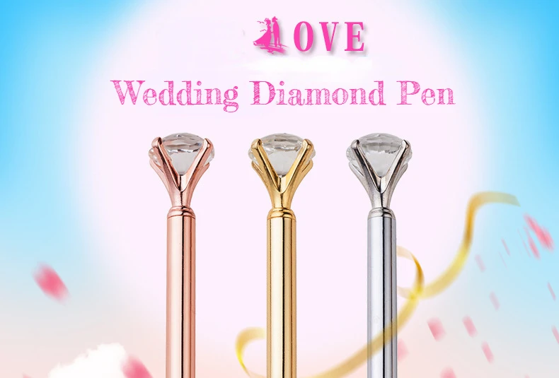 Custom Logo 0.5 mm Ballpoint Signature Wedding Diamond Pen