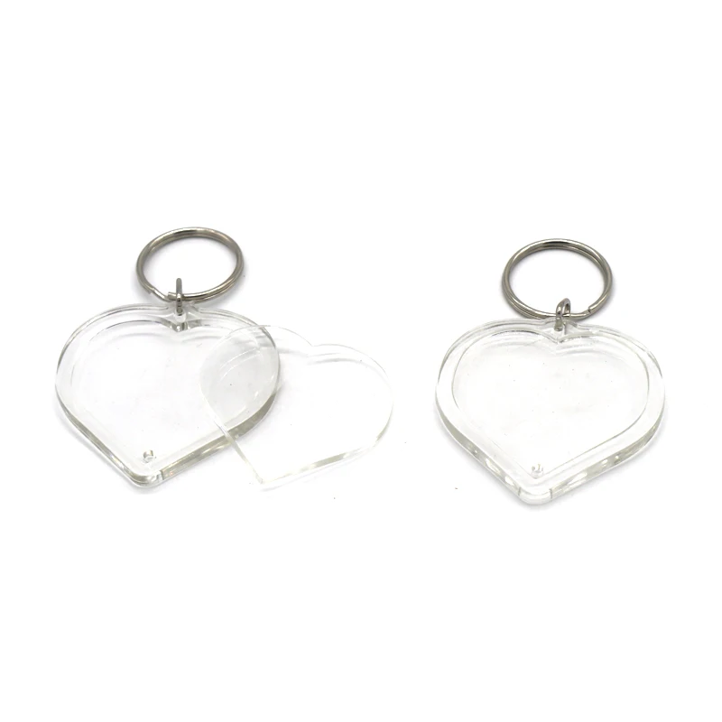 Acrylic Clear Picture Keychains Transparent Double Sided Photo Insert Photo Frame Keychain