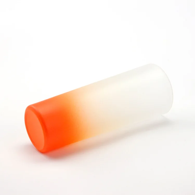 sublimation blanks customize 3oz gradient color bottom frosted transparent shot glasses