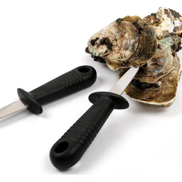 
New stock Seafood tools kitchen knife classic seafood shell tool opener plastic handle knives stainless steel oyster knife 