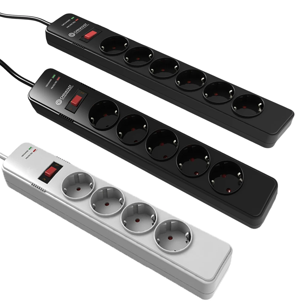 european schuko power board electrical plugs sockets desktop  usb switch smart power strip  extension socket