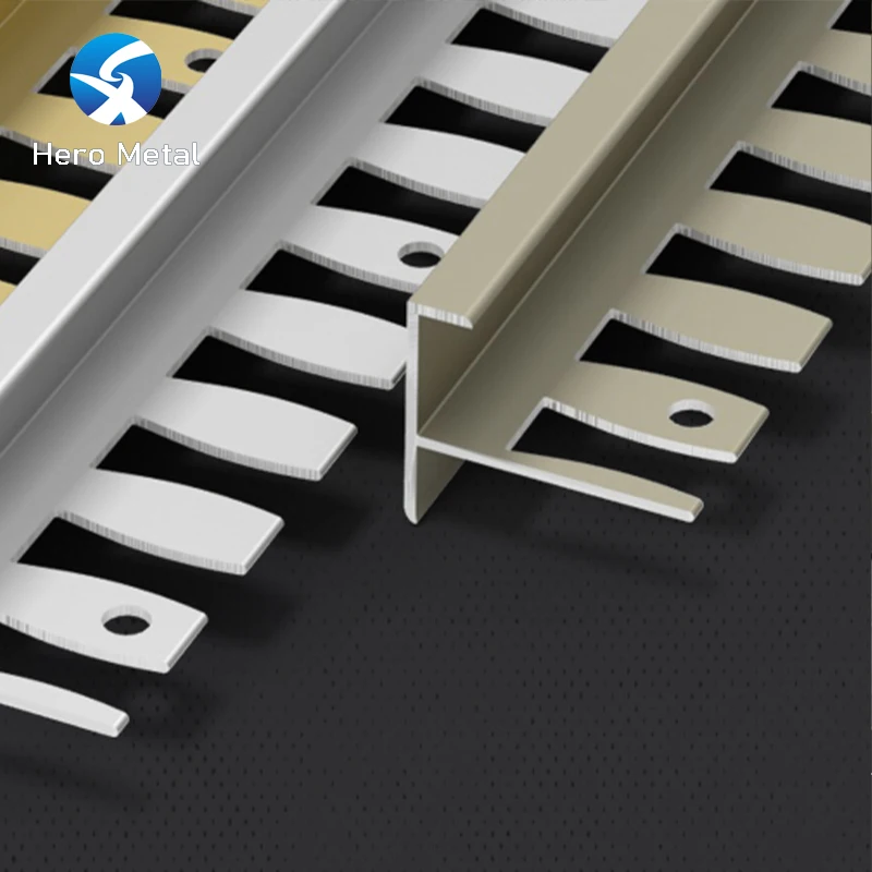 Combination Molding Shower Border Aluminum Profile Rose gold arc shape Floor trim Transition Strip