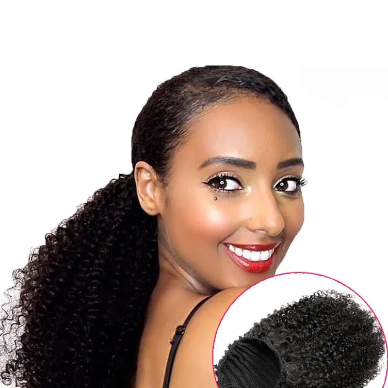Afro Wig Hair Afro Kinky Curly Ponytail Human Hair Hd Full Lace Wigs