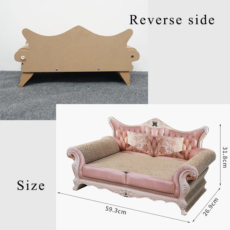 AliGan Cat scratchers pet toys sofa bed couch scratching pad pink different textures wave curved lounge indoor cats cardboard